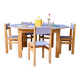 Vintage 1970s octagonal children's table in beech and lilac formica, with 5 chairs.