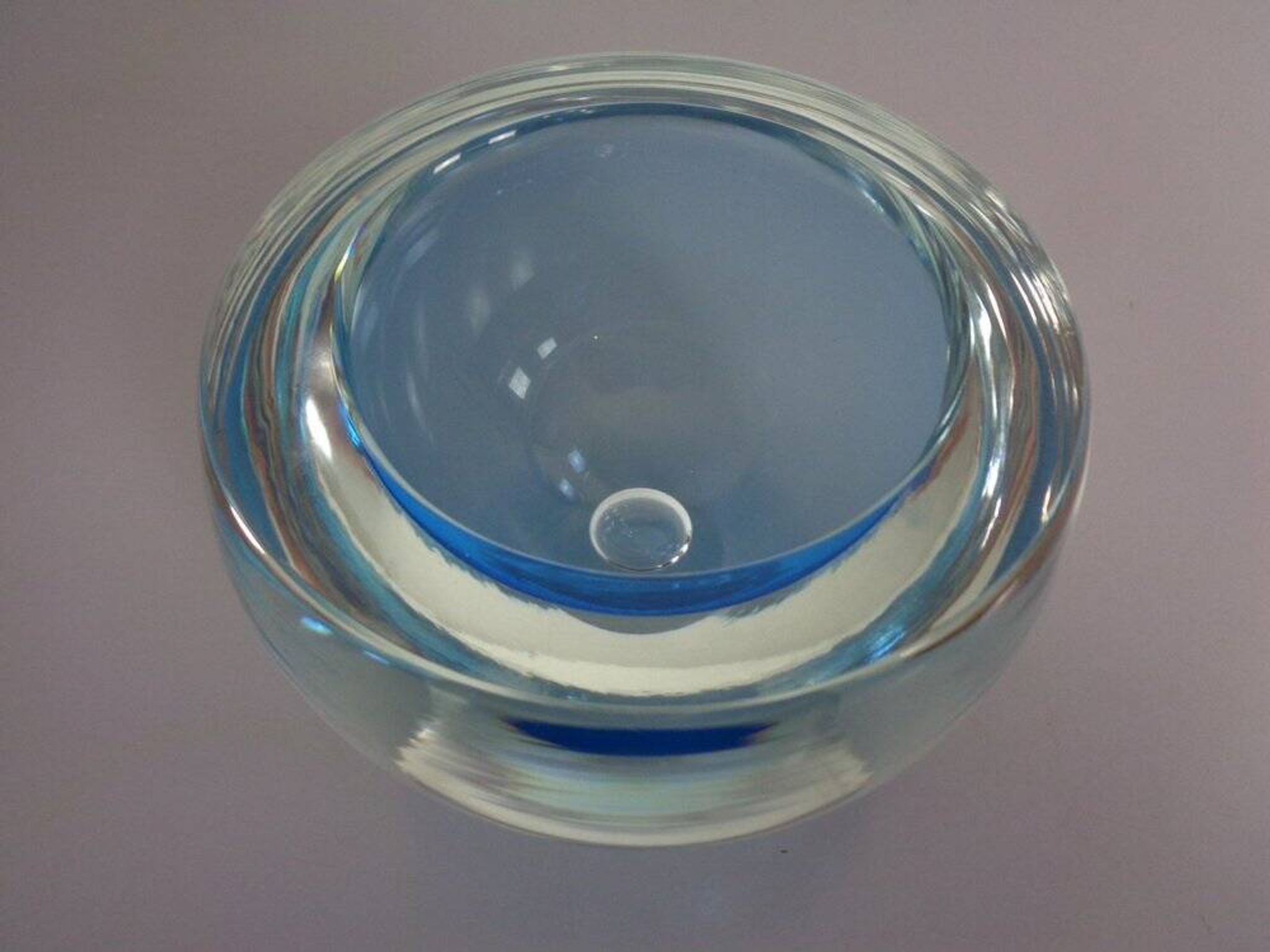 Large Sommerso Murano Glass Bowl by Flavio Poli, 1960s