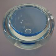 Large Sommerso Murano Glass Bowl by Flavio Poli, 1960s