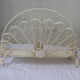 Magazine rack in white wrought iron the wheel of the peacock 1950