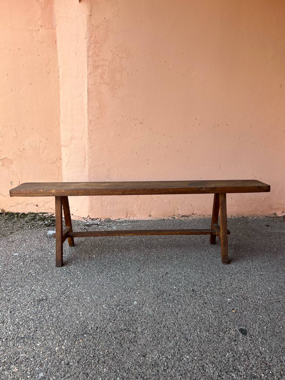 Solid wood bench