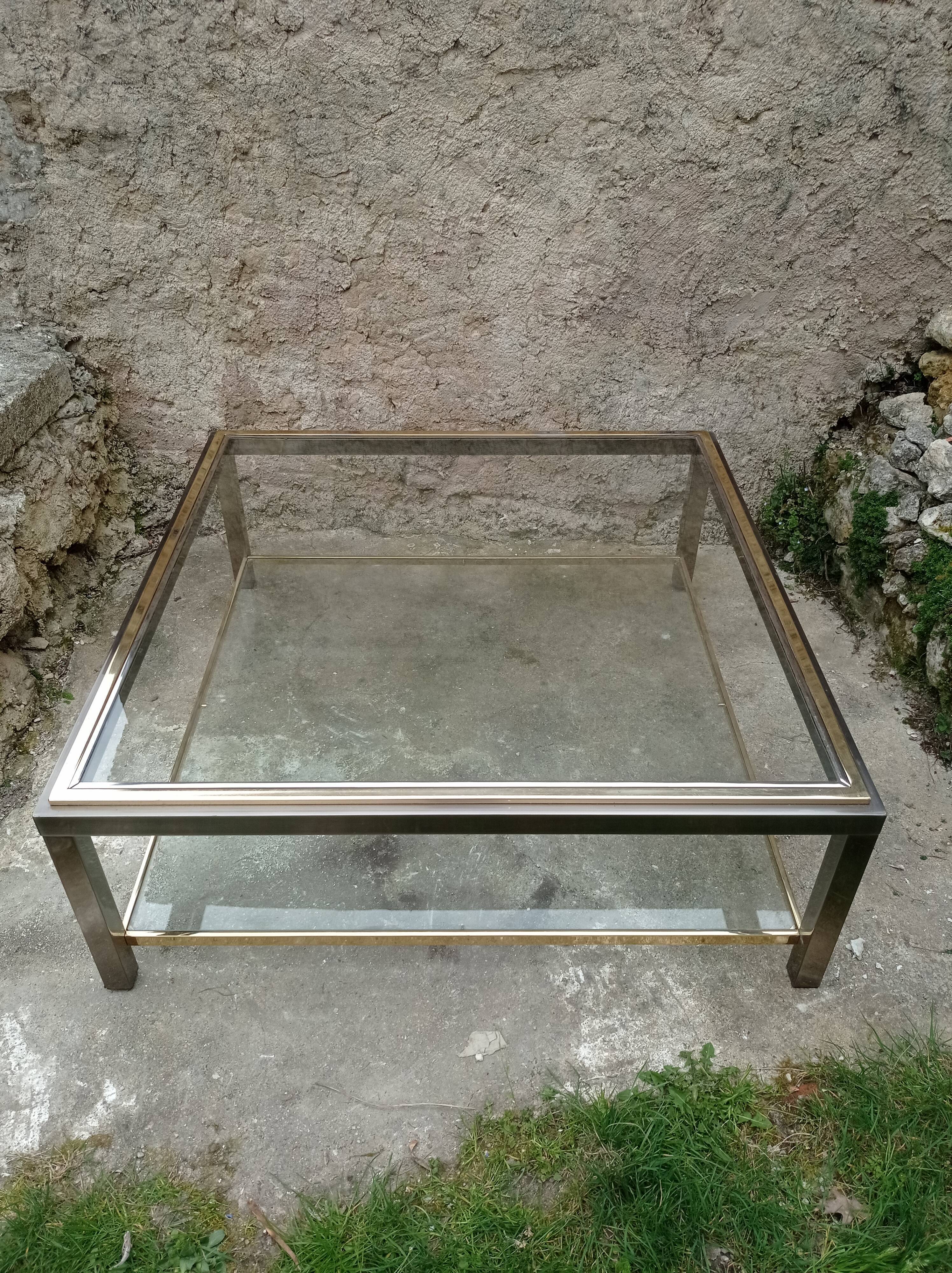Table basse verre et chrome
