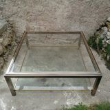 Table basse verre et chrome