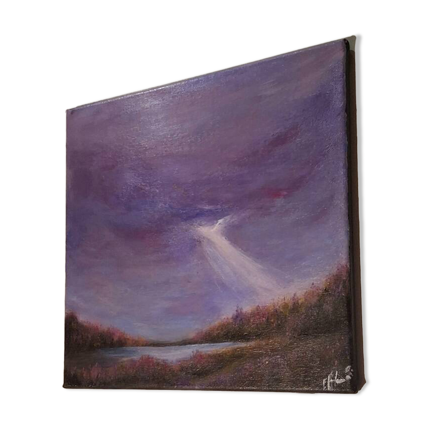 Semi-abstract table inspired by naturalism, signed with its certificate.