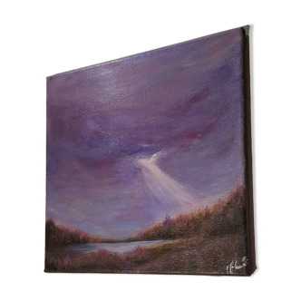 Semi-abstract table inspired by naturalism, signed with its certificate.