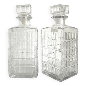 Paire de carafes à whisky en verre