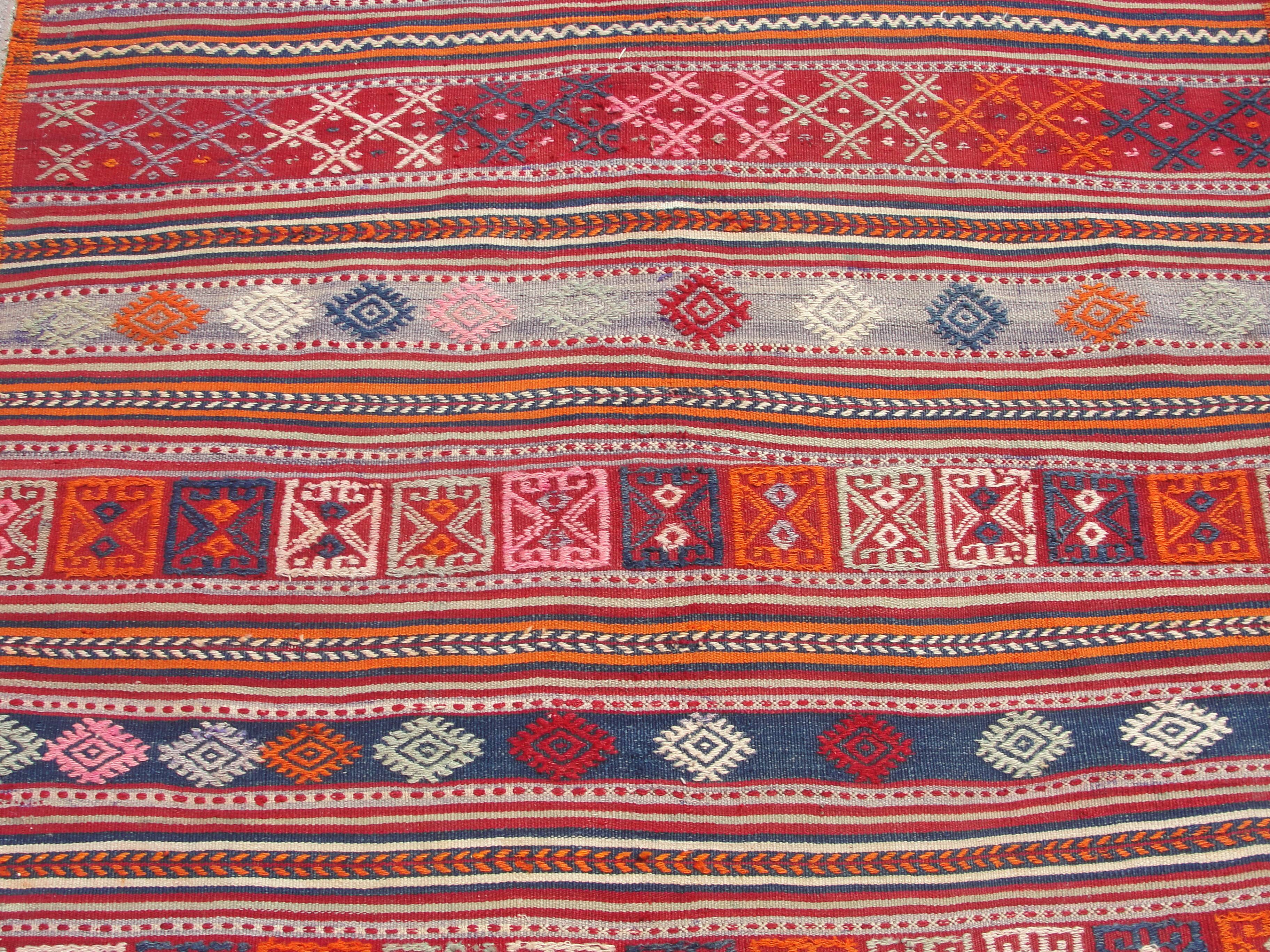 Turkish Kilim rug, vintage area rugs