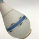 Pair of ancient opaline vases, flower decoration and blue and gold fillets - Circa 1900