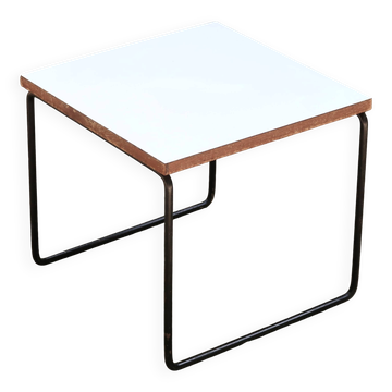 White flying coffee table by Pierre Guariche for Steiner, 1950s.