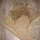 Curly tanned goatskin, floor mat, bedside vintage 55x100cm