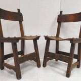 Set of 4 vintage brutalist chairs 1970