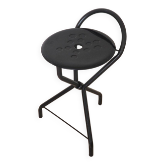 Tubecon - Tabouret pliable intelligent à trois places - Noir - Grèce - Années 1980