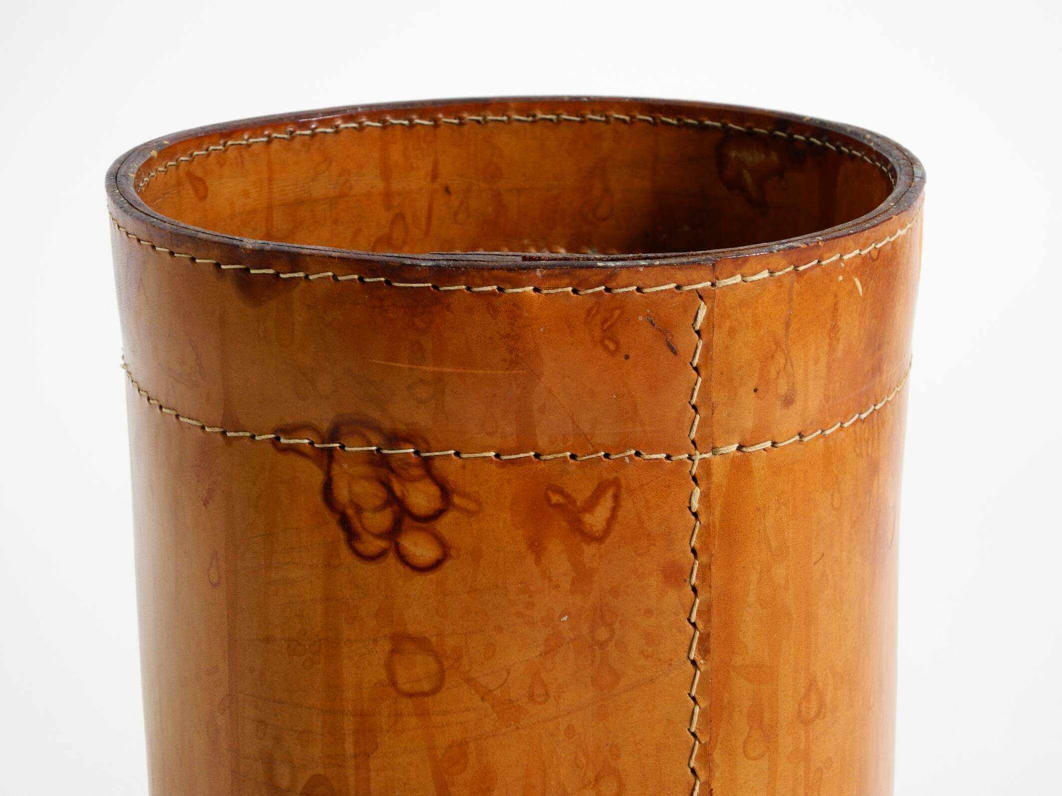 Beautiful 1960s leather paper bin by Torben Ørskov & Co Denmark