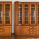 Showcase library in solid wood with two sections