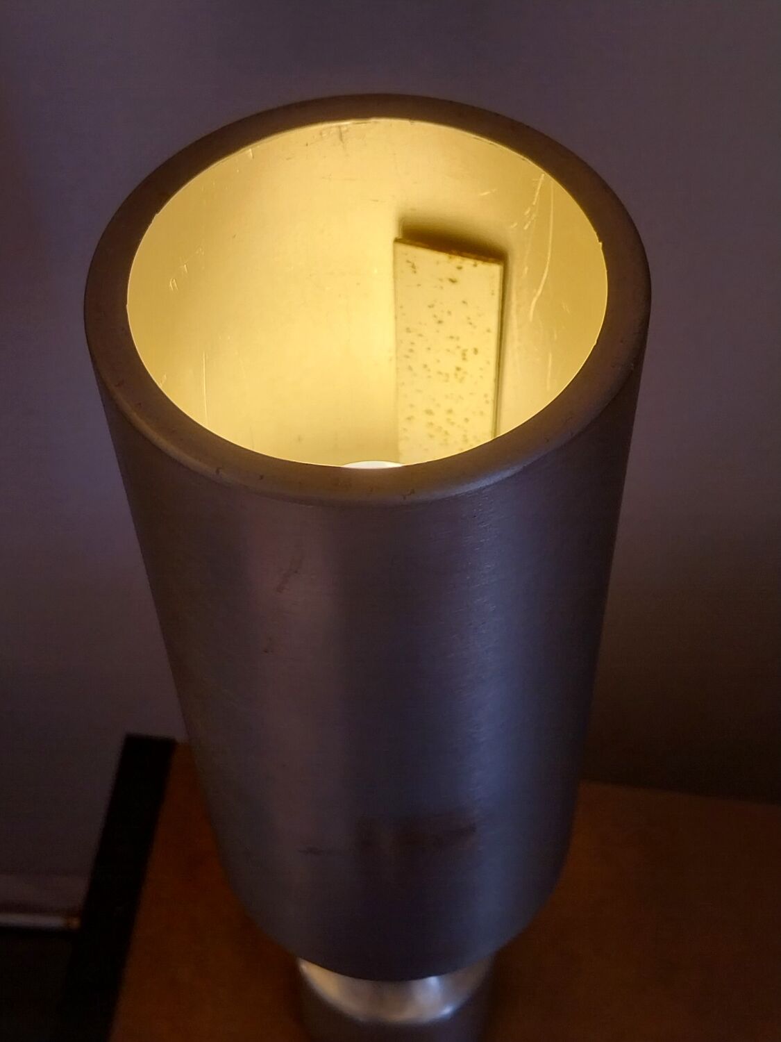 Brushed aluminium lamp