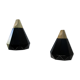 Two pendant lamps design black iron and light wood
