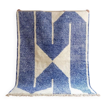 Handmade Moroccan wool rug, 250cm x 150cm, unique piece.