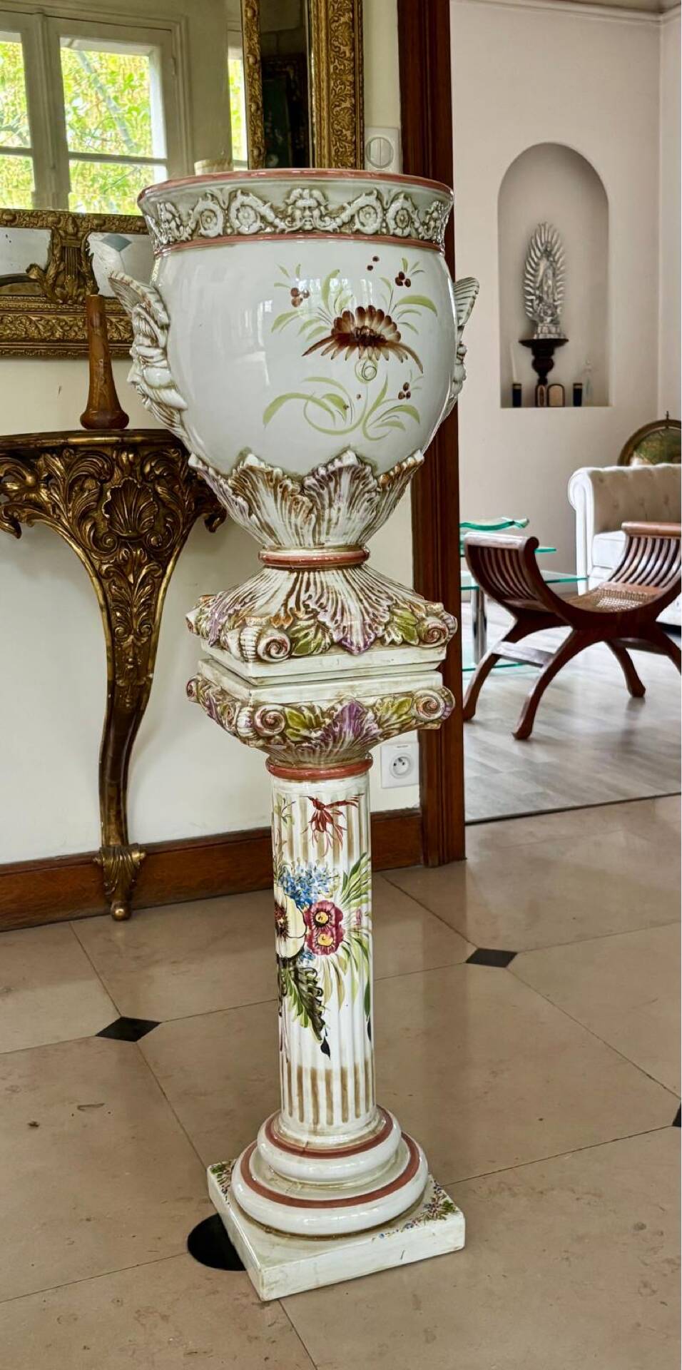 Magnificent gardener set. ceramic signed alfal.