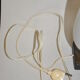 Opaline brass metal lamp 50s