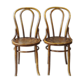 2 chaises bistrot assise bois fleuries de type 18 Bois- courbé