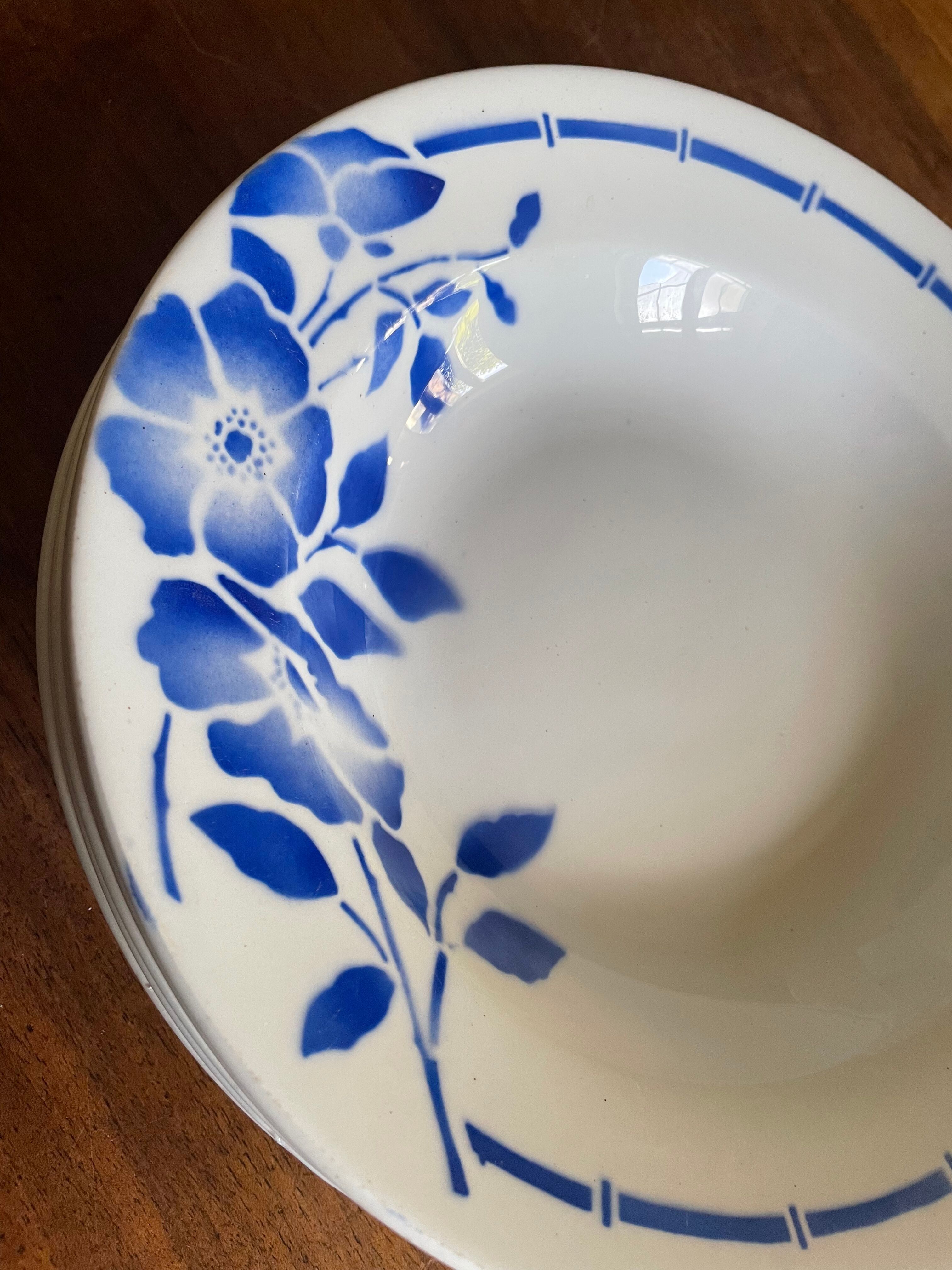 Hollow plates ceranord saint amand blue flower
