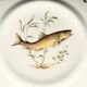 Set of four fish plates. vintage french fish plate set.