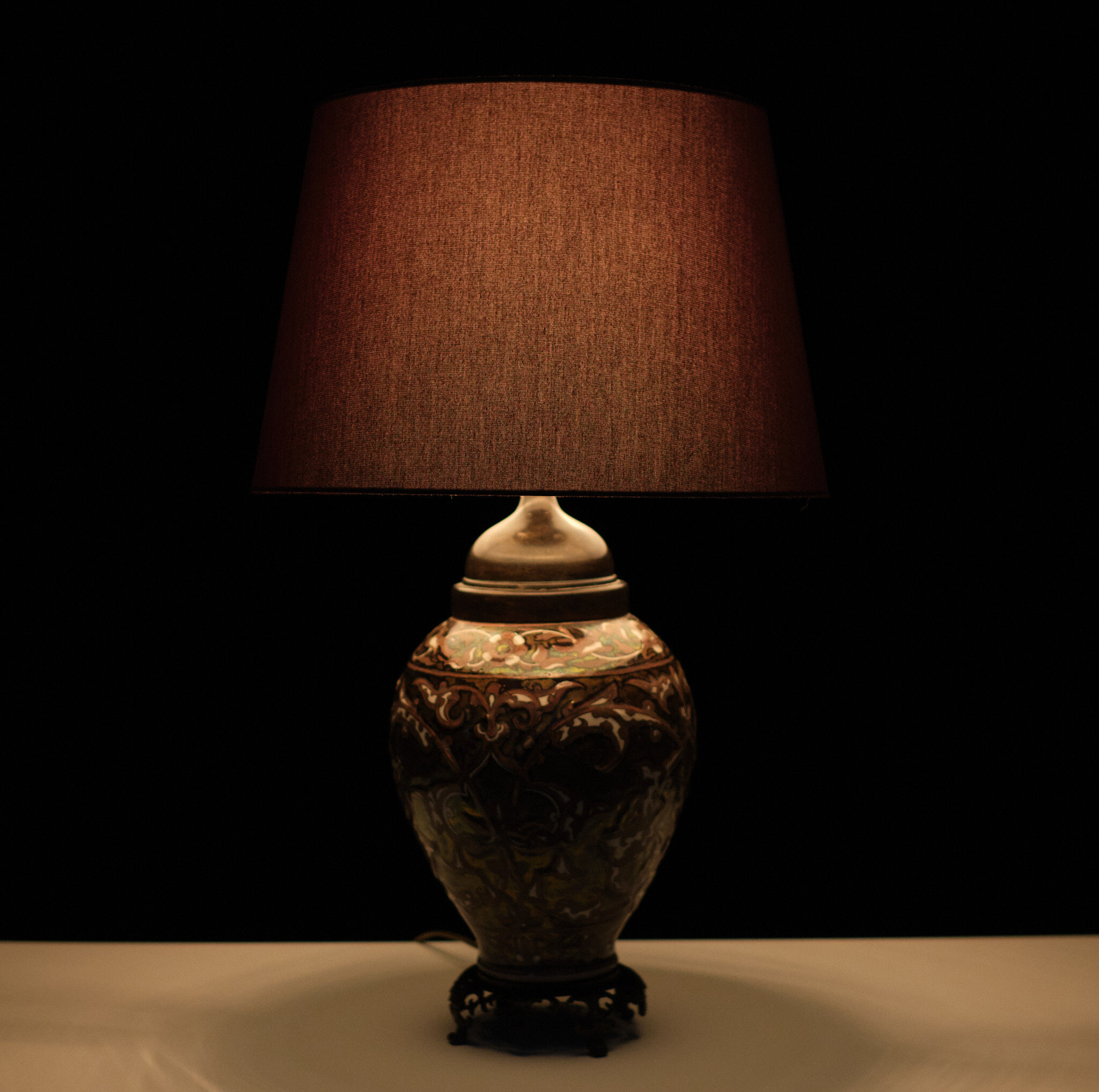 Ceramic and Bronze Table Lamp, 1960s England