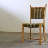 Danish modern brutalist oak dining chairs by Henning Kjærnulf, 1960s, set of 6