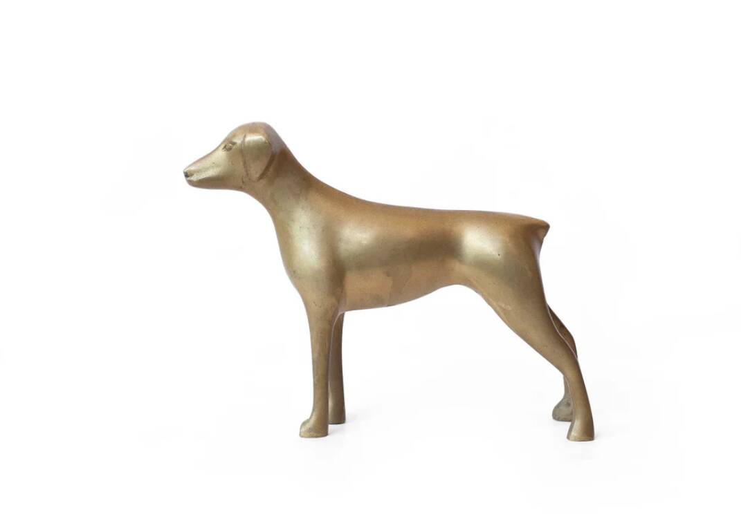 Vintage statue, brass animals, brass dog, brass figurine, interior decoration