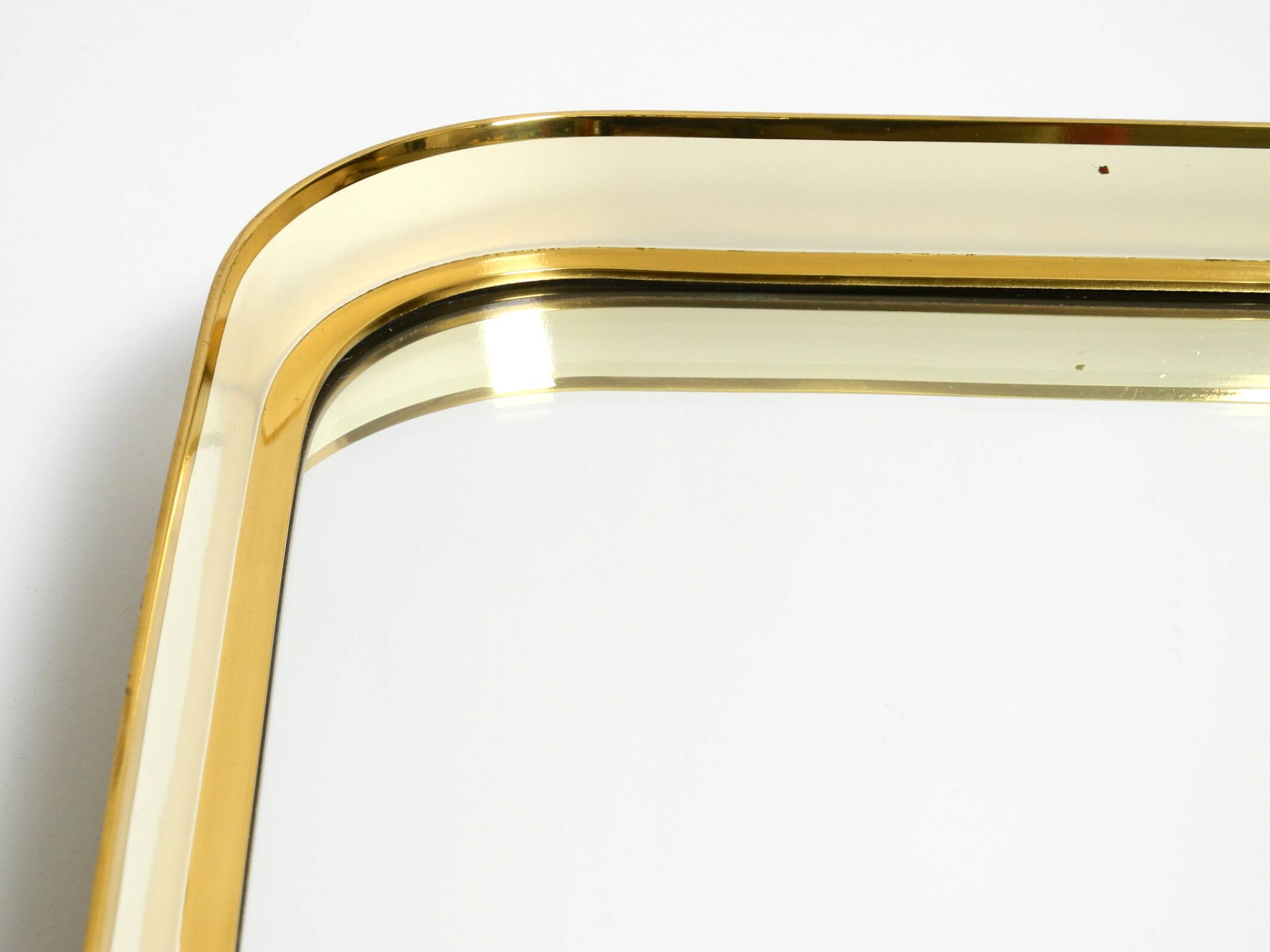 Beautiful original Mid Century Modern "Zier-Form" wall mirror with heavy br