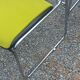 Set of 6 designer chairs with wooden seats and backs, chrome legs.