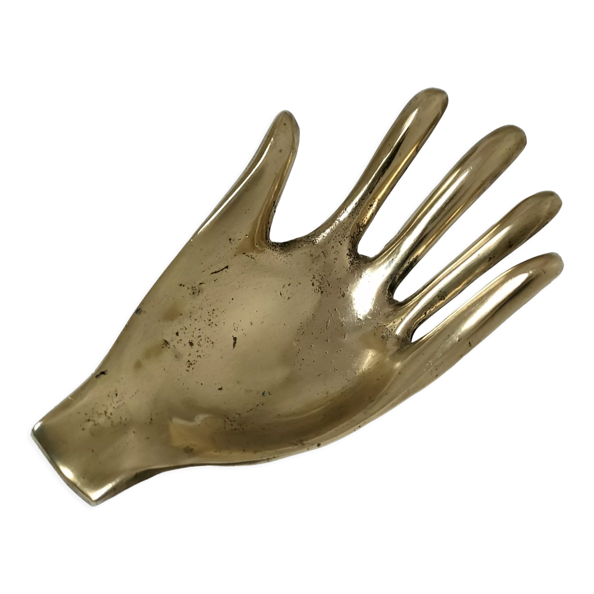 Hand bronze gilded ashtray design 70s