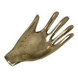 Hand bronze gilded ashtray design 70s