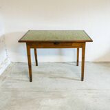 Wood and ceramic farm table