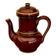 Cafetière en céramique marron vintage