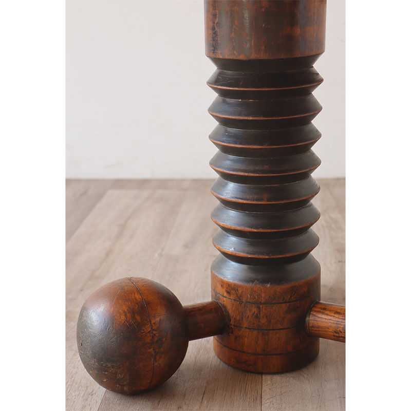 Brutalist tripod coffee table in oak 1940