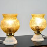 Ensemble de deux lampes de table du milieu du siècle Tchécoslovaquie années 1970