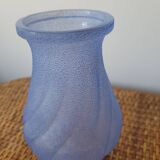 Petit vase à bulbes bleu granité