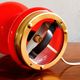 Space age czechoslovak opaline red glass table lamp, 1970s
