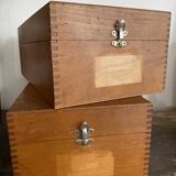 Set of 2 wooden plug boxes