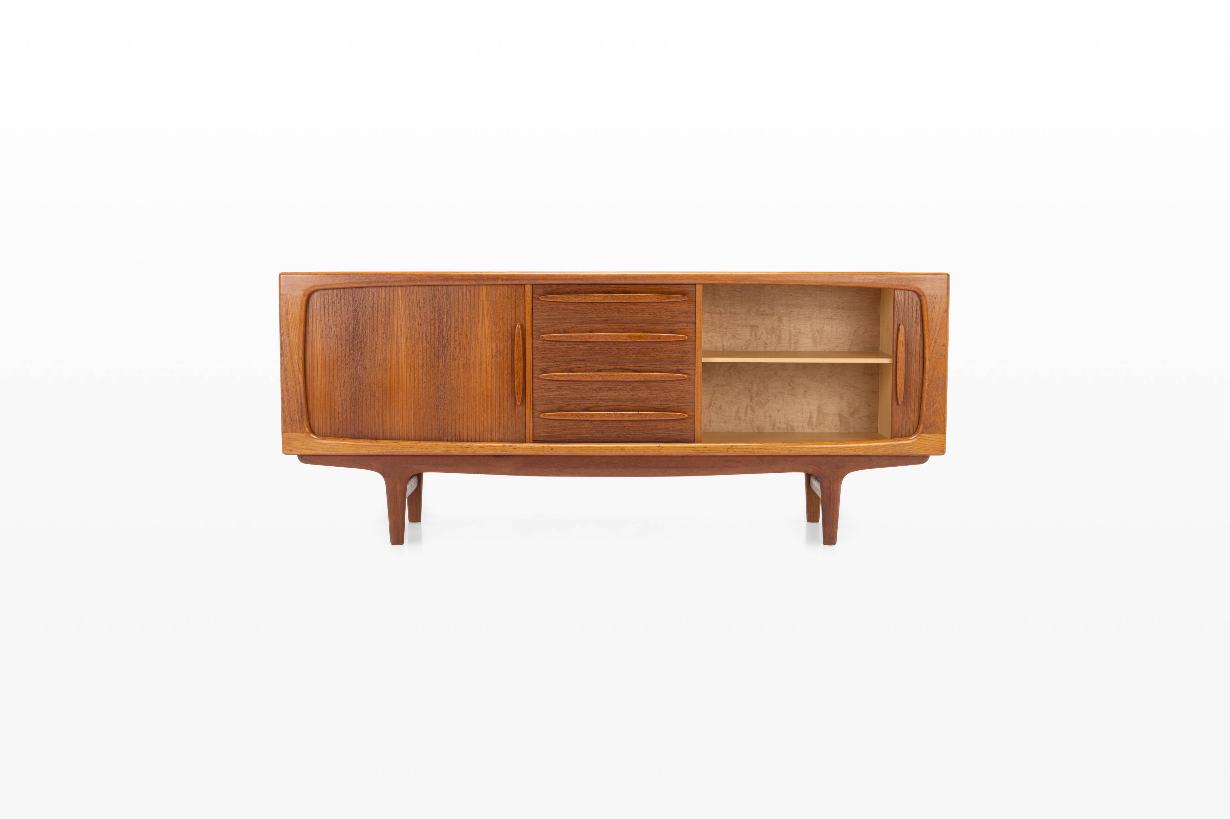 Tambour door sideboard by Johannes Andersen for C.F.C. Silkeborg, Denmark 1960s