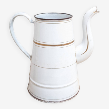White enamel teapot