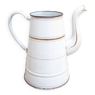 White enamel teapot