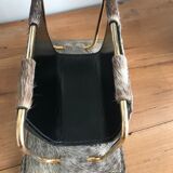 Letter holder in cowhide and brass