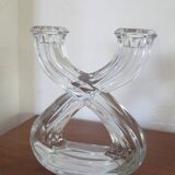 Pair of vintage crystal candlesticks