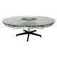 Italian rotating glass and metal coffee table designed for Prada, 1990s.