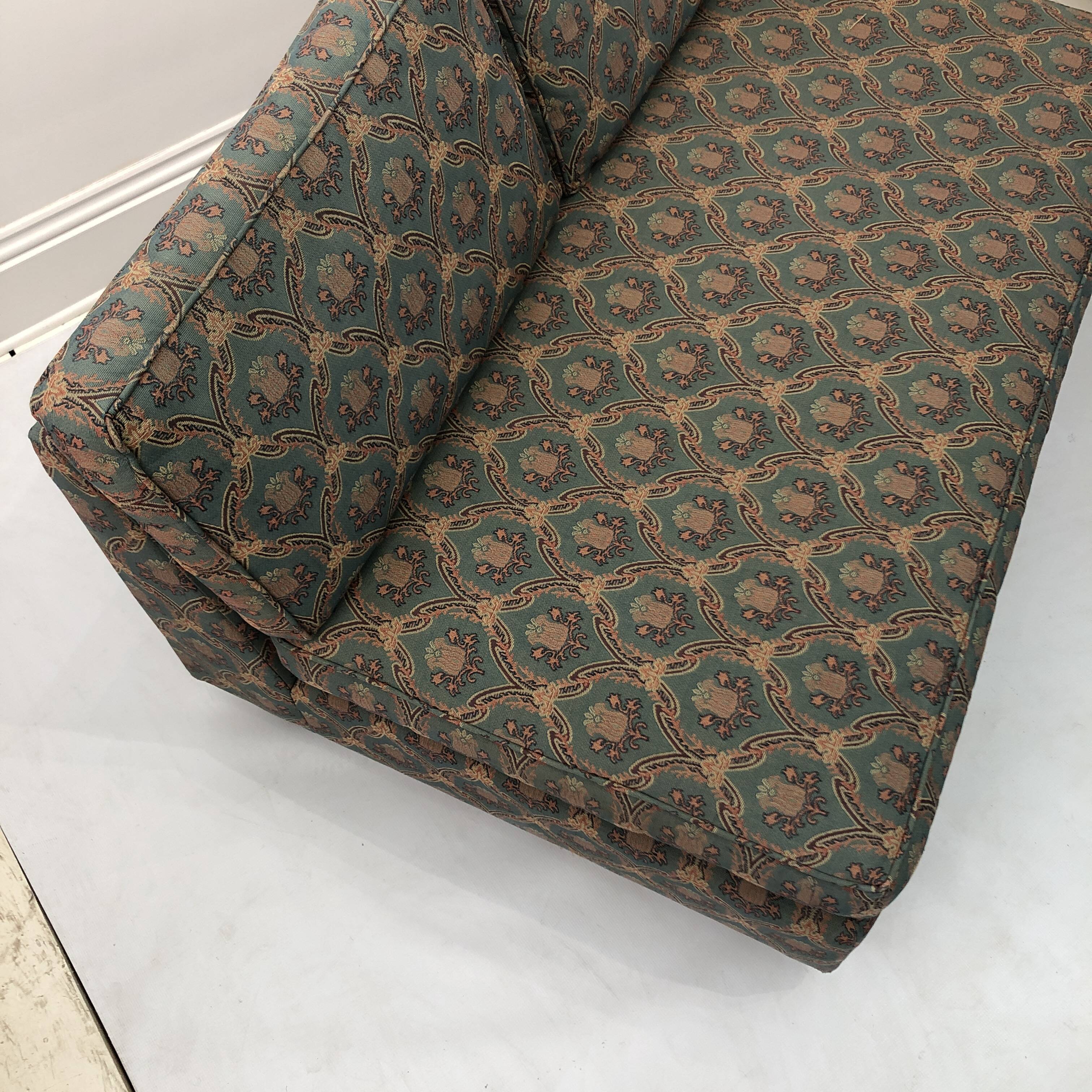 Low Tuxedo Two Seater Sofa On Wheels Mid Century Modern Settee 1960s Multicolour