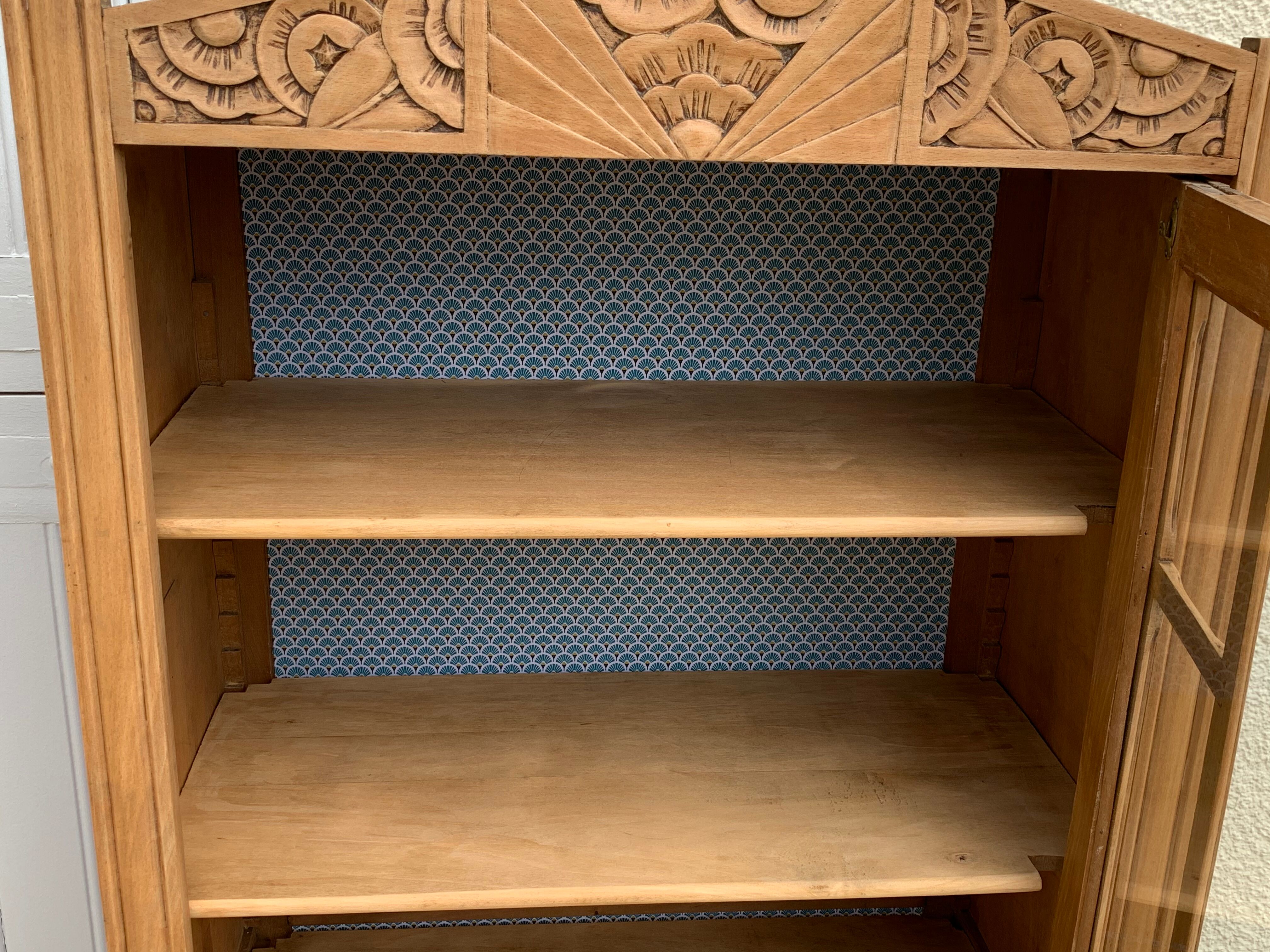 Art deco glass-glazed parisian wardrobe