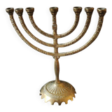 Jewish Menorah/Candlestick with 7 arms. Engraved Jerusalem, signed Wainberg Dim 16x16