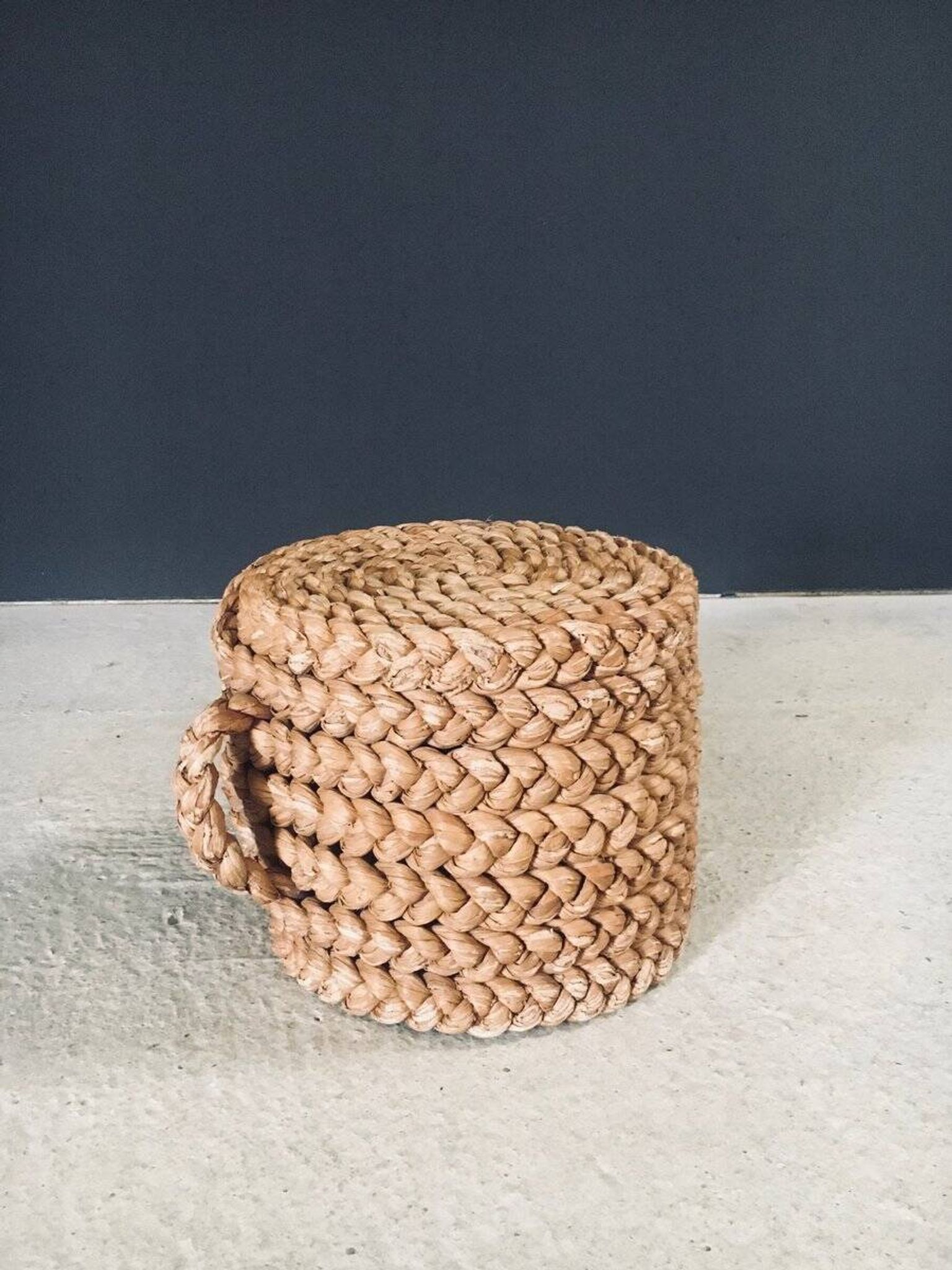 French Mediterranean Low Rope Stool from Audoux Minet, 1940s